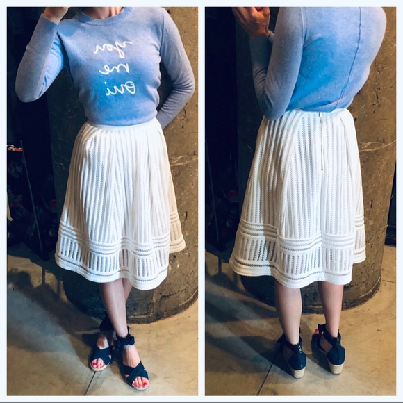 H&M Dresses & Skirts - H&M white eyelet midi skirt